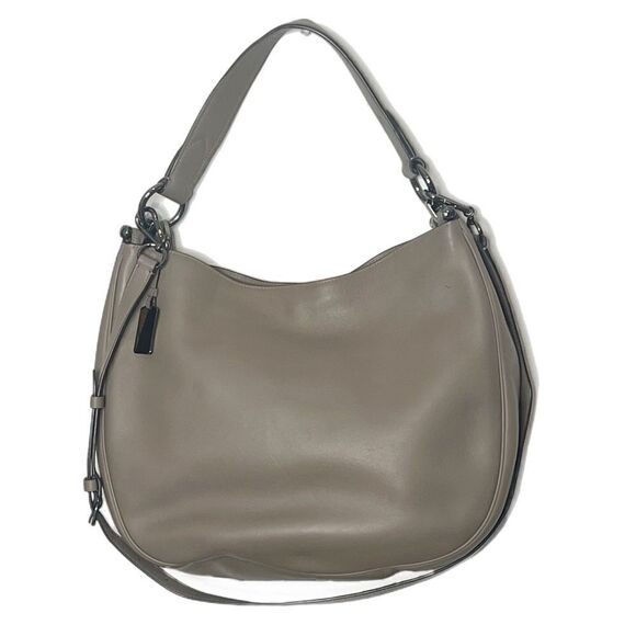 Coach Mae Nomad Taupe Leather Shoulder Bag Medium Women’s Hobo Purse Handbag - Picture 3 of 12